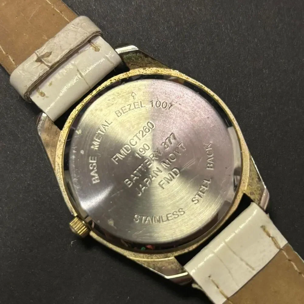 Japanese Women's Gold and Cream Watch